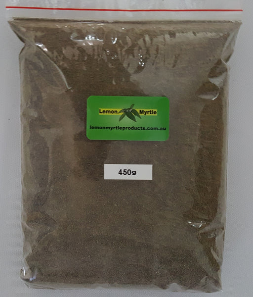 Ground Lemon Myrtle Leaf Certified Organic 450g bulk commercial bag - restaurant cafe kitchen spice