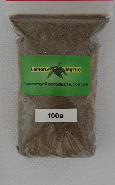 Ground Lemon Myrtle Leaf Certified Organic 100g resealable bag - bulk spice for cooking baking