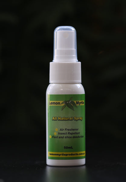 Lemon Myrtle All Natural Spray 50ml compact size - air freshener insect repellent travel size handbag