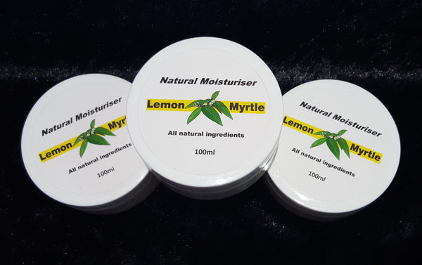 Lemon Myrtle Natural Moisturiser 100ml all natural ingredients - gift pack